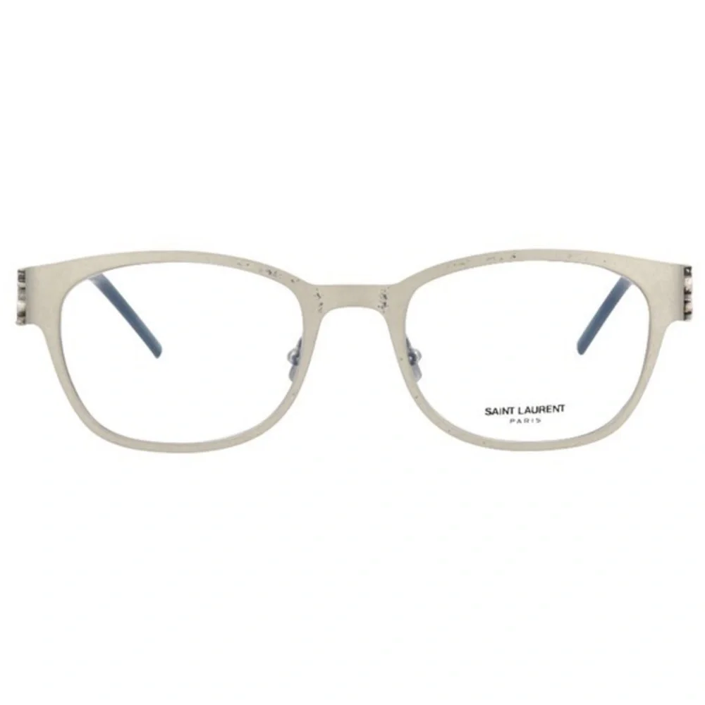 SAINT LAURENT BRUSHED SILVER METAL OPTICAL UNISEX EYEGLASSES SL M46